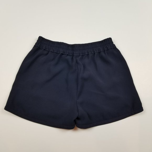J.Crew Navy Blue Comfort Elastic Waist Paper Bag Shorts w\ Front Pockets sz 4 - Picture 5 of 8